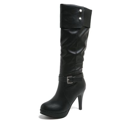 Fashion 9CM Sexy Thigh High Boots Women Autumn Winter Elastic Leather Knee-High Boot For Women Black Heels Fetish Long Shoes Large Size