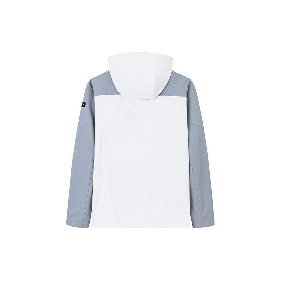 Anta Training Series Color Block Zip-Up Hooded Sports Jacket Men Jackets Clear-Wind-Gray Rain-Gray 152427601-1