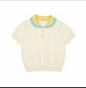 Sweet Girls Knitted Hanfu Pullover Sweater With Block Peter Pan Collar Cute Korean Top