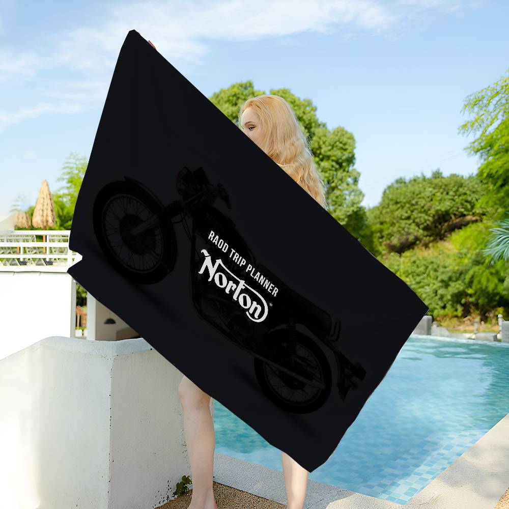 N-Nortons Motorcycle Microfiber Blanket Quick Drying Beach Towels Oversized Printing Super Absorbent Pool Towel Blanket