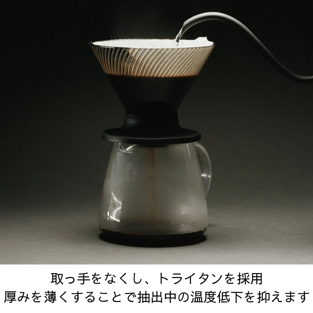Hario V60 Dripper Tasse Tritan Spiral Hergestellt in NEO, 1-2 Tassen Kapazität, Harz, Rillen, Schwarz, Japan, VDN-01-B