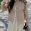 Fall Spring Women Cardigan Coat Single Breasted Long Sleeve Solid Color Loose OL Commuting Style Dating Shopping Jacket