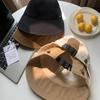 Wide Brim Fisherman Hat Solid Color Canvas Basin Hat Foldable Bucket Hat  Famale