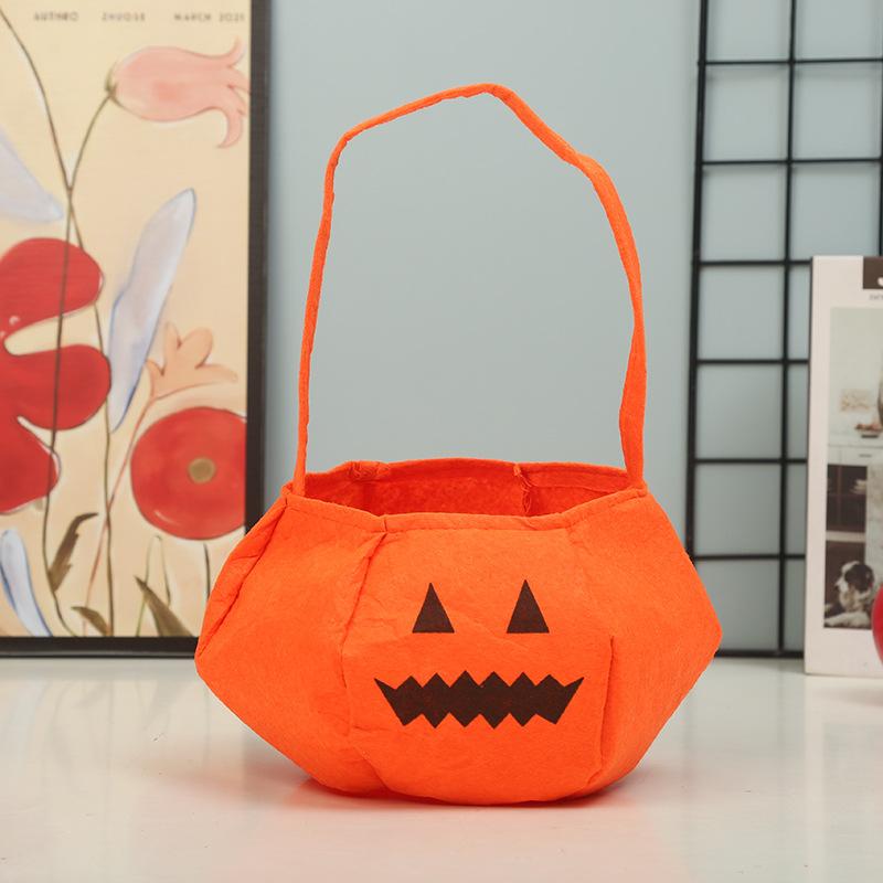 Halloween Pumpkin Candy Bags Decoration Props Portable Trick Or Treat Holder Handbag Basket Party Favor Holders For Children