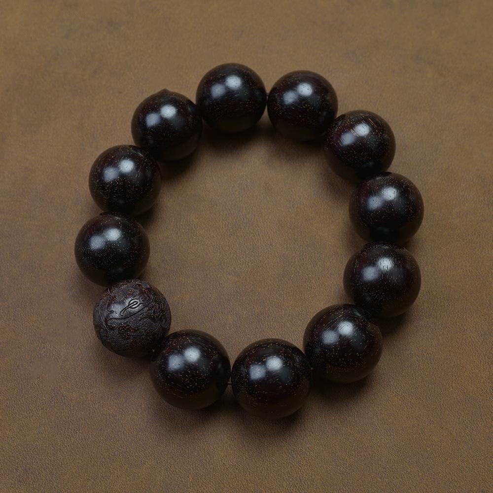 Venus Old Material Small-Leaf Red Sandalwood Prayer Beads Chain - High Oil Density, Unisex, New Chinese Style Decoration Gift