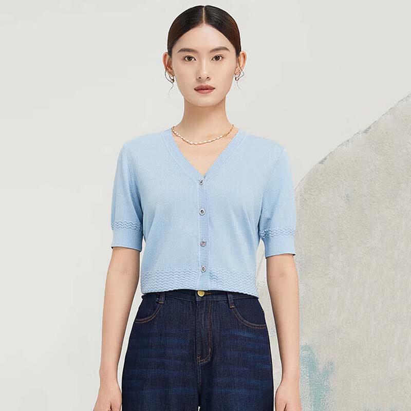 

JESSIE Women s V-Neck Short Sleeve Knit Top L