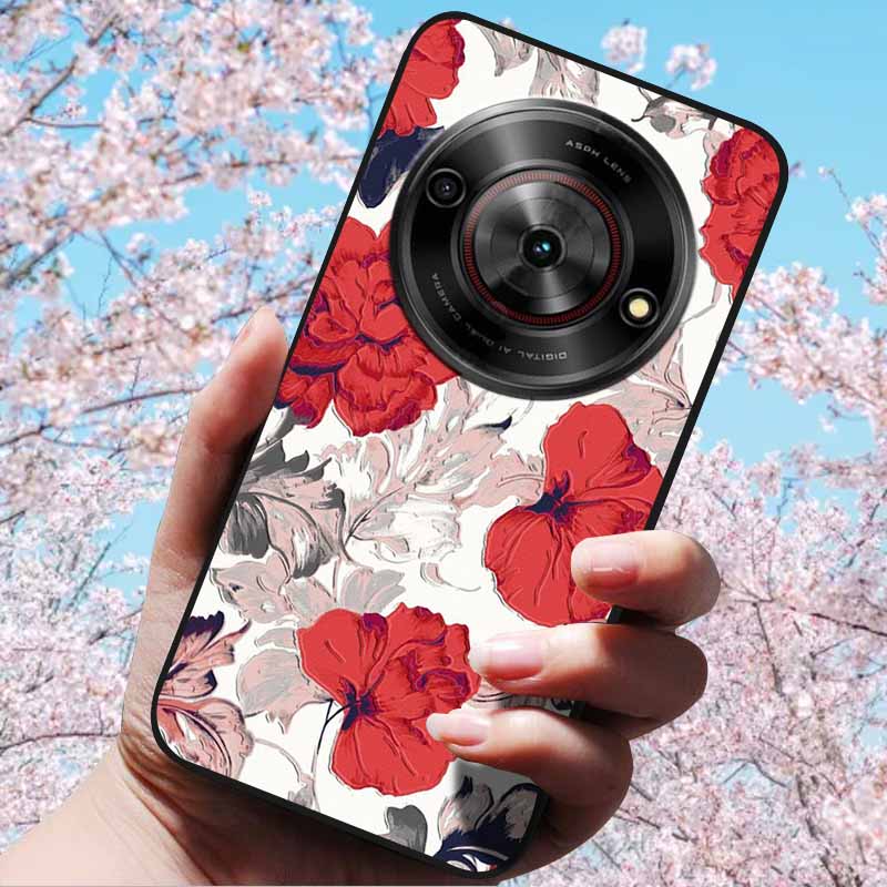 For ZTE Blade A75 5G 6.6" Cases 3D Relief Flower Soft Silicone Luxury Cover for ZTE Blade A75 5G 3D Phone Cases ZTE Blade Z2357N