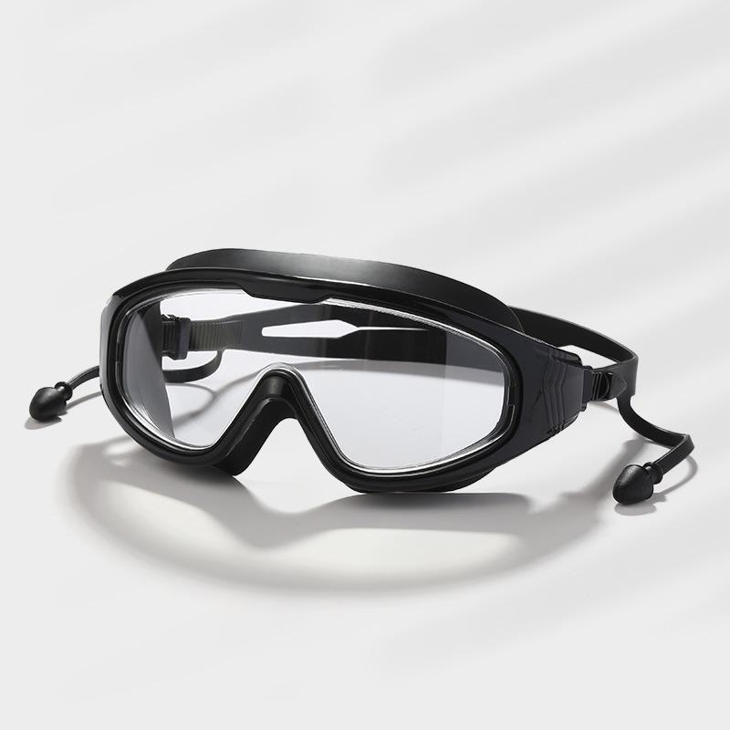 Nezamlžovací HD plavecké brýle s velkým rámem pro dospělé, muže a ženy, vodotěsné plavecké brýle, potápění, surfování, vodní sporty
