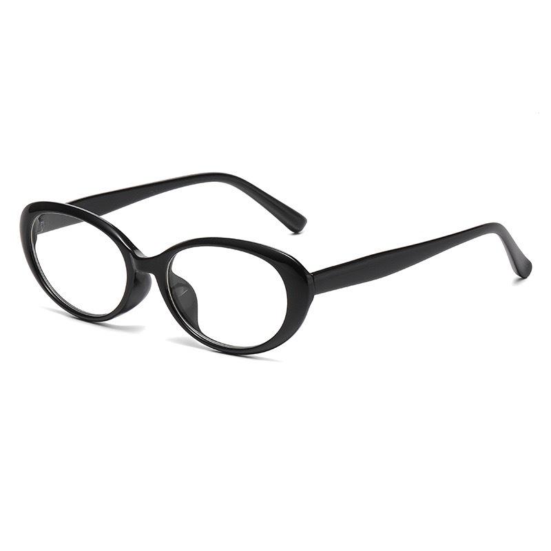 Korean Style Black Cat Eye Oval Women's Anti-Blue Light Prescription Eyeglass Frames