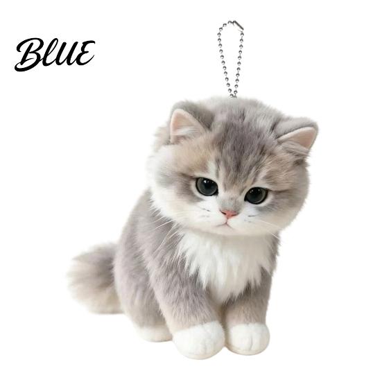 High Elastic Cotton Plush Simulation Cat Doll Keychain, Soft Skin Friendly Stuffed Animal Decorative Toy Pendant, Kitten Plushie Bag Charm for