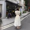 Gentle wind design sense niche French waist fairy embroidered floral dress spring and summer high-end lady dress