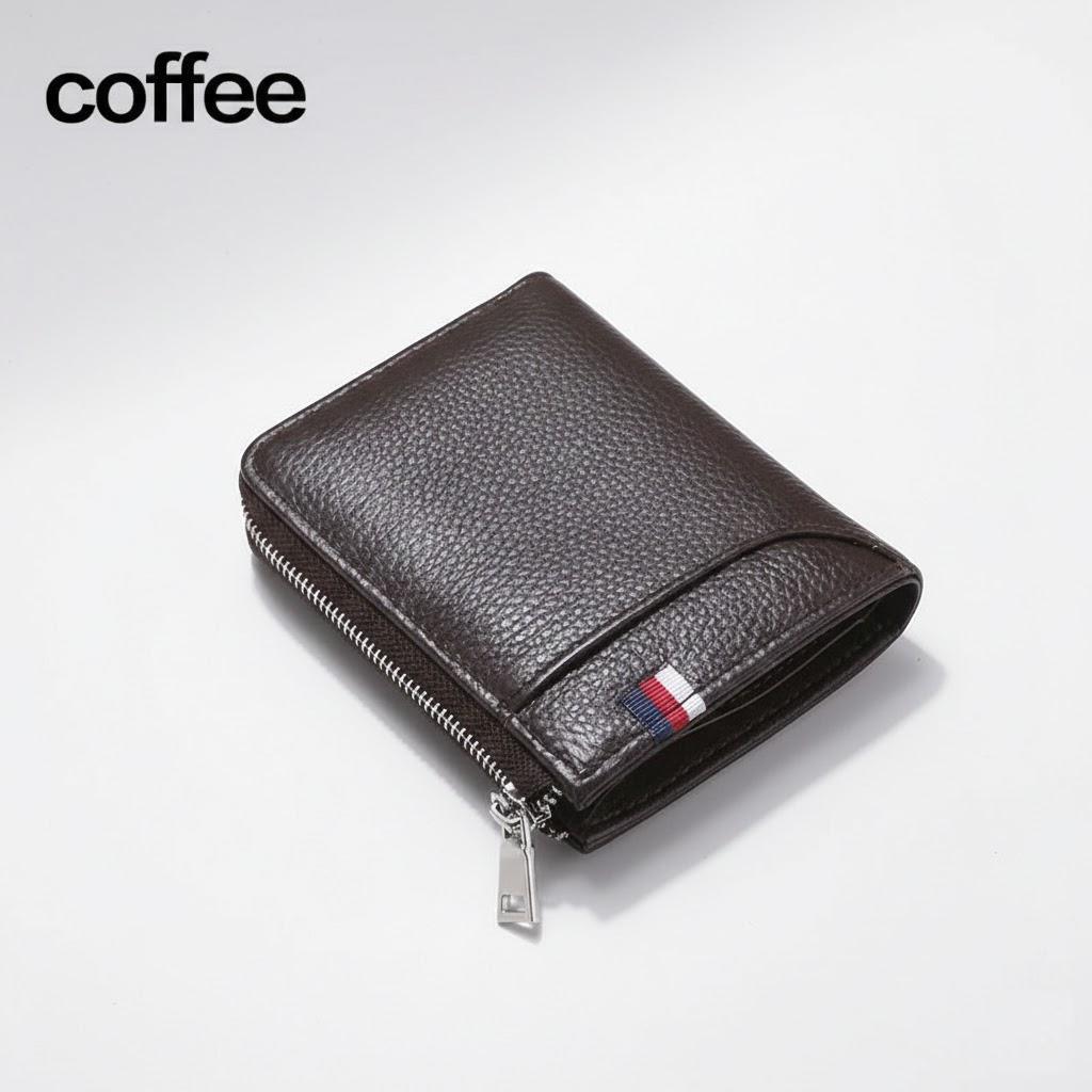 

Portable Super Slim Soft PU Leather Wallet for Men Mini ID Credit Card Holder Thin Small Short Purse кавовий