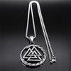 Viking Valknut Dragon Pendant Necklace for Women Men Stainless Steel Nordic Mythology Gothic Male Chain Biker Jewelry NZZ506S02