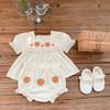 2024 Summer Baby Girl Floral Embroidered Top & Shorts Set