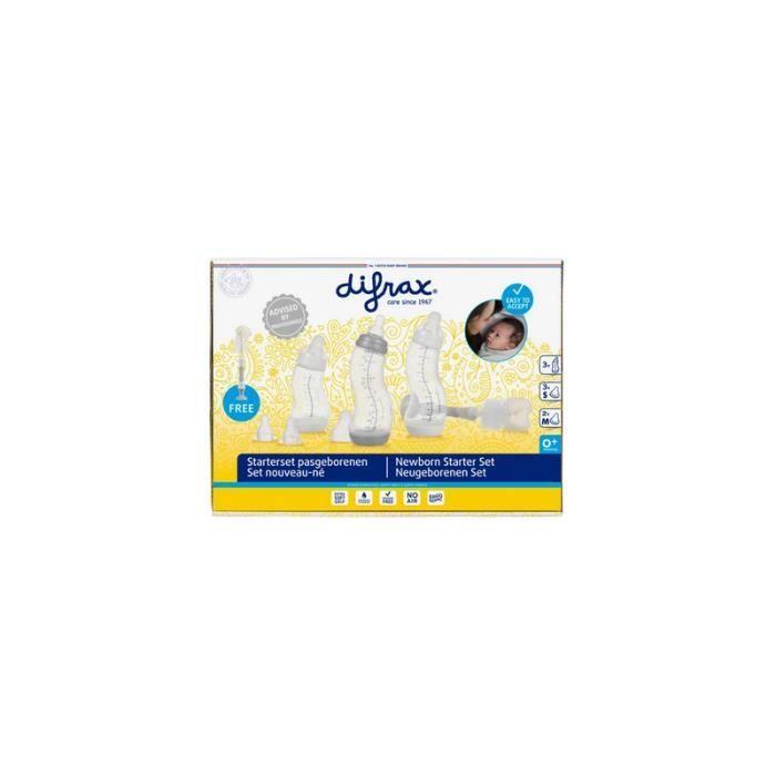 Coffret naissance - Difrax - Biberons anti-colique - Blanc - 170 ml