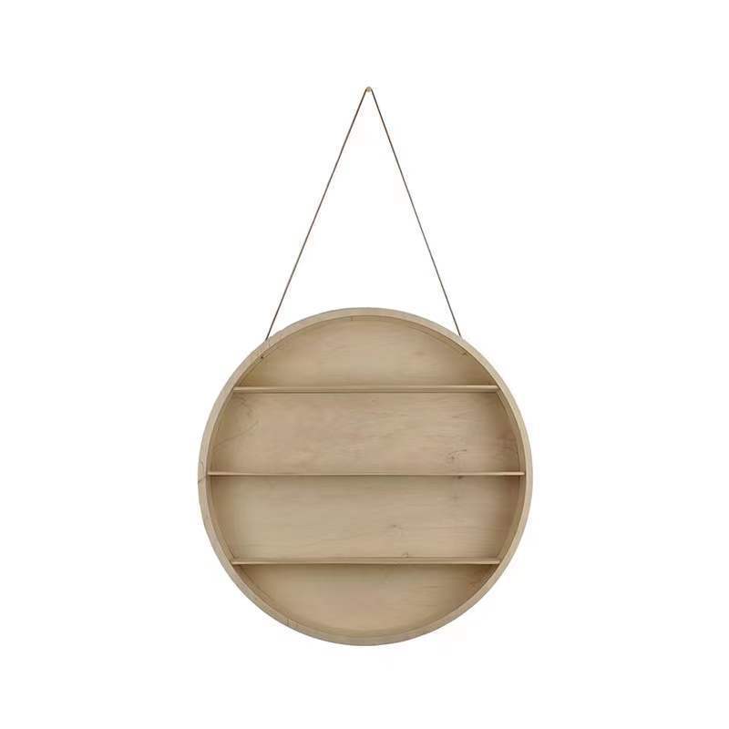 Wall Hanging Background Wall Decoration Toy Sorting Circular  Hanging Wooden Shelf Wall Multi-layer Storage Rack