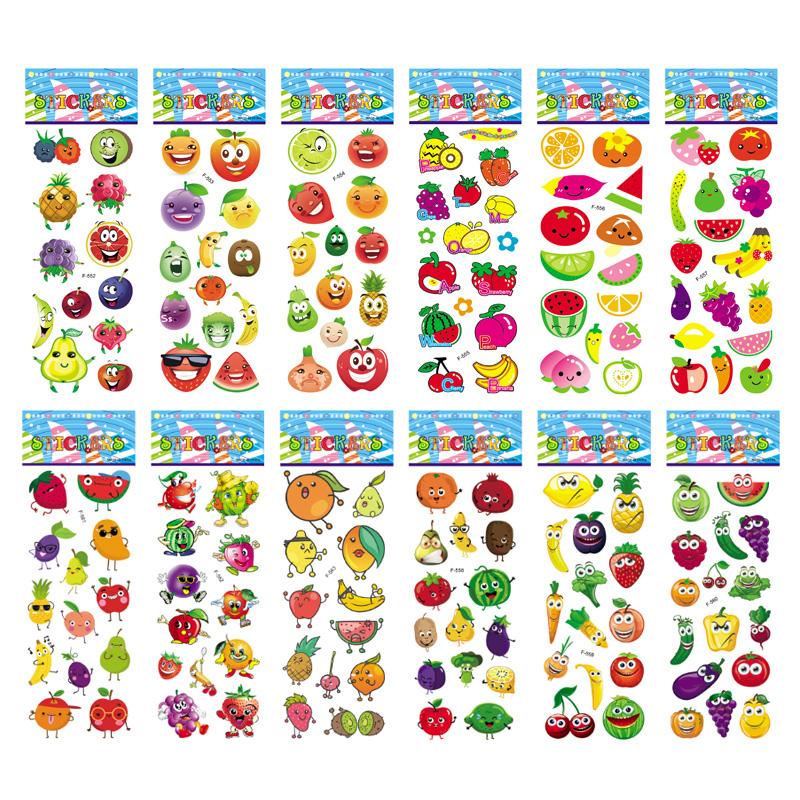 12 Sheets/Pack Kids Stickers Toy Creative Cute Seabed Animals Fishes PVC Sticker for DIY Scrapbooking Diary Phone Stickers