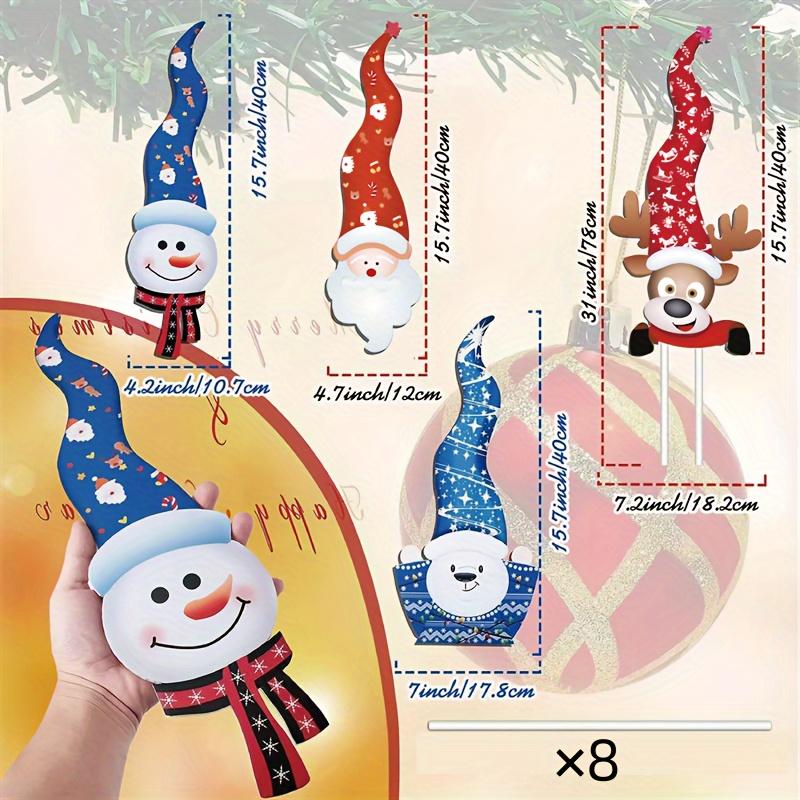 4pcs Christmas Garden Stake Set  Art Deco Style Santa Reindeer Yard Signs Durable Plastic Outdoor Holiday Decor for Lawn Display