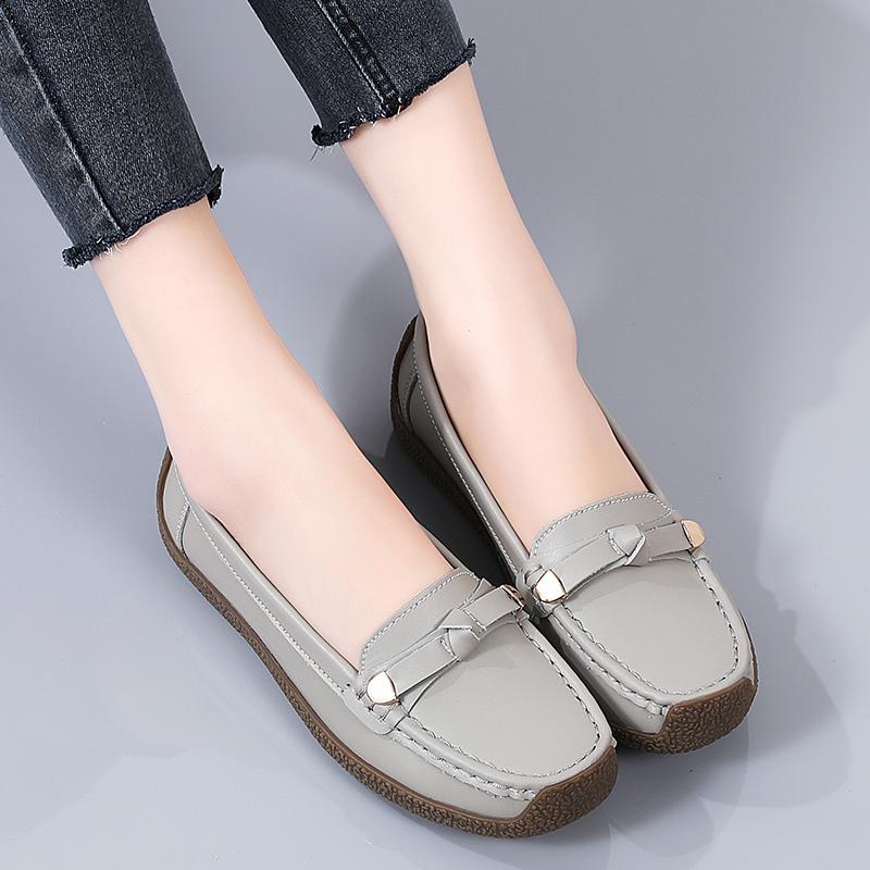 Mocassins plats pour femmes Chaussures de conduite Décontractées Minimalistes Souples Chaussures de marche pour mère Grande taille