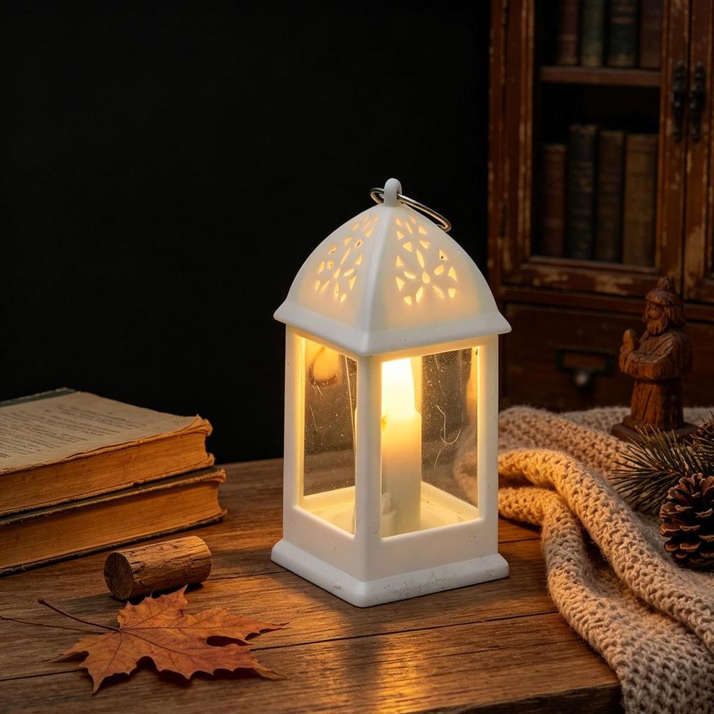 Vintage LED Mini Oil Lamp Lantern - Home Decor & Photo Prop Gift.