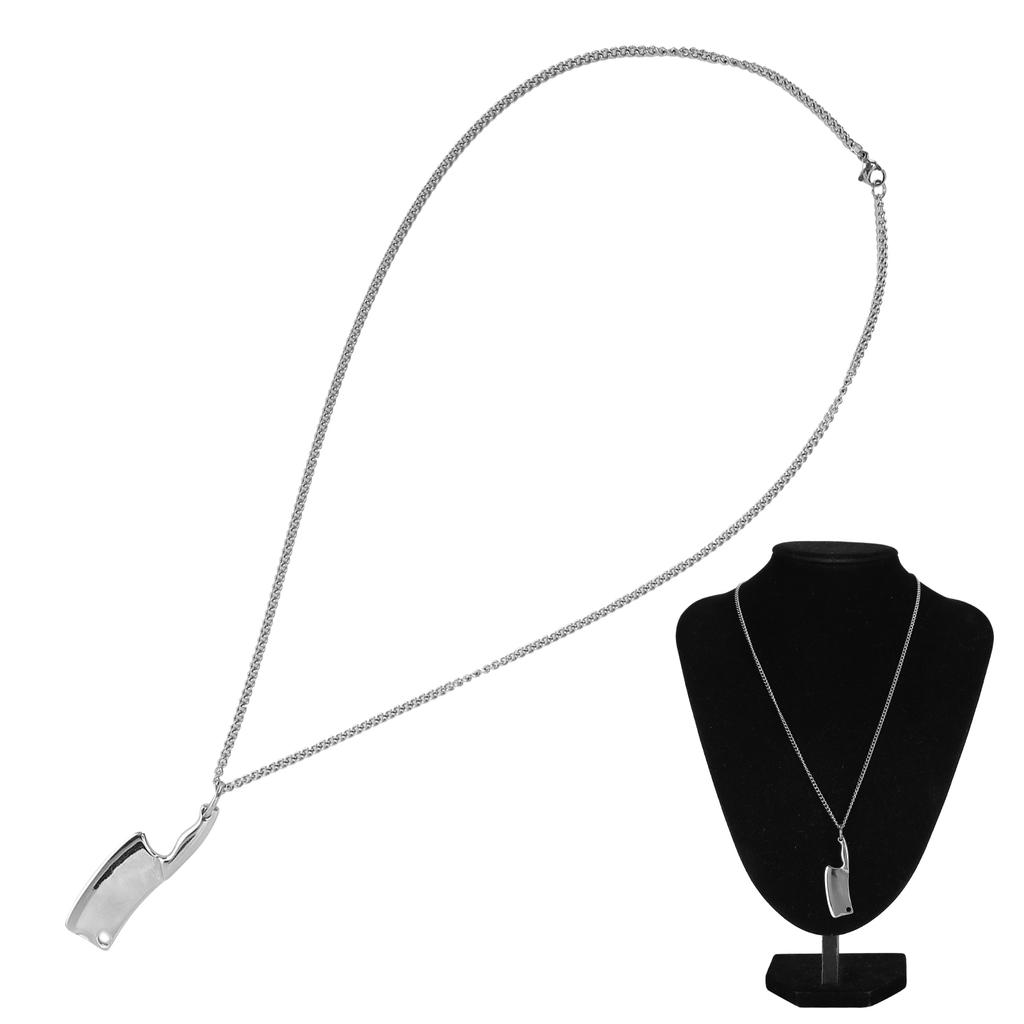 Stainless Steel Chopping Knife Pendant Necklace for Men Fashionable Necklace JewelrySilver