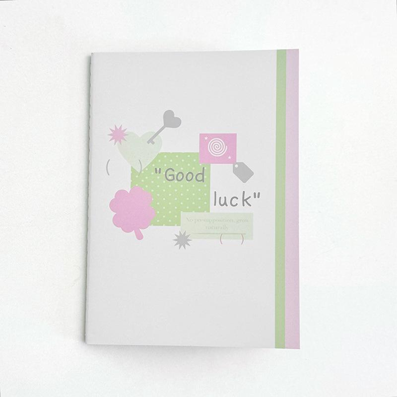 A6 Ins Clover House Strawberry Fixed-page Journal Cute Aesthetic Collage Notebook for Scrapbooking Diary for Daily Writing