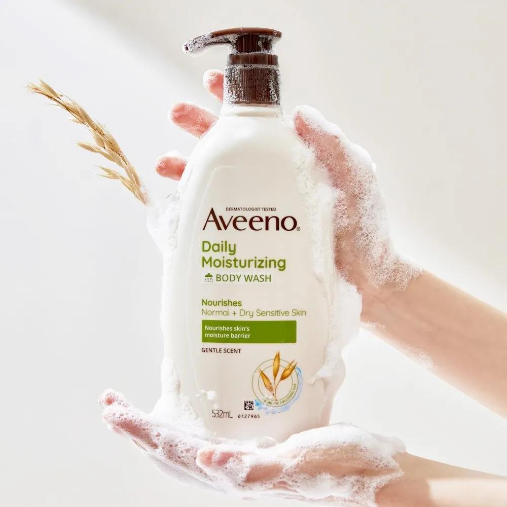 Aveeno Body Wash 4-Type Set (Daily Moisture/Skin Relief/Stress Relief/Energizing) Skin Relief Body Wash 532mL x2