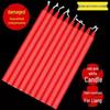 Red and White Long-Burning Smokeless Odorless Candles for Emergencies, Weddings, and Decorations