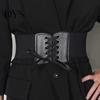 Women Wide Belt Corset Waist for Lace Up Tied Waspie Trendy Elastic Dresses Halloween Pirate Costume Accessory Retro Design