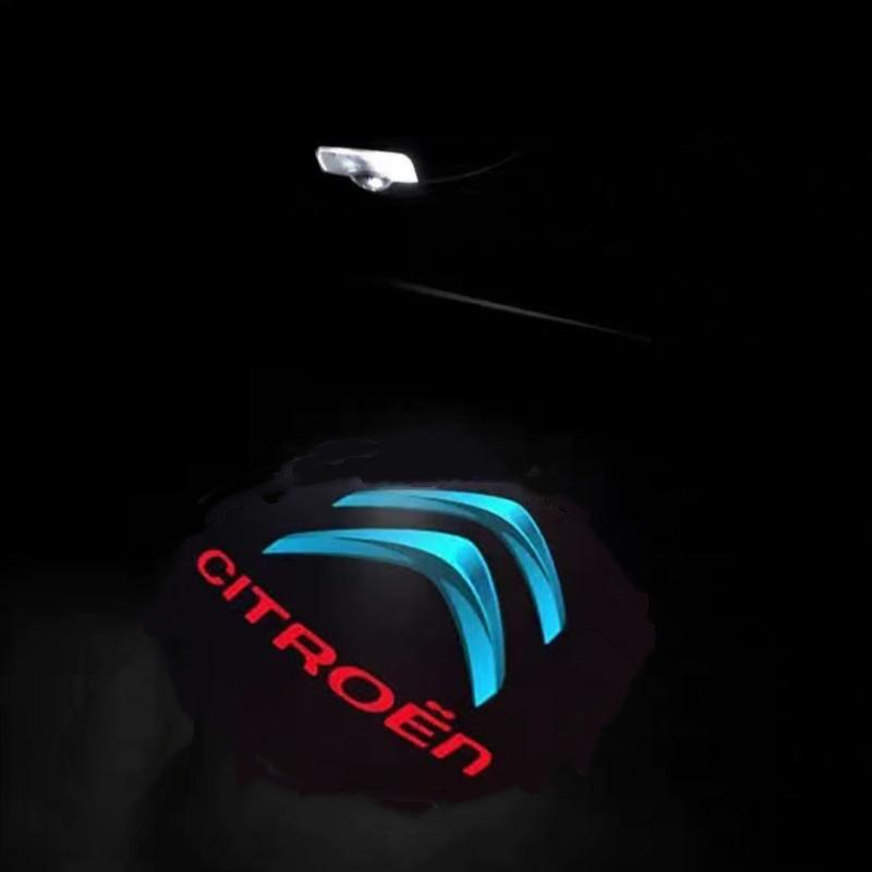 Luce di cortesia con logo LED per portiera auto per Citroen C3 C4 C5 X7 II Aircross 2011 2012 2013 2014 2015 2016 2017 C2 C6 C8 DS3 Articoli per auto
