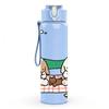 1PC Kids Picnic Cottage Scene 750ml Color Plastic Sports Water Bottle Leakproof Flip Straw Lid Suitable for Sports Office Home Use