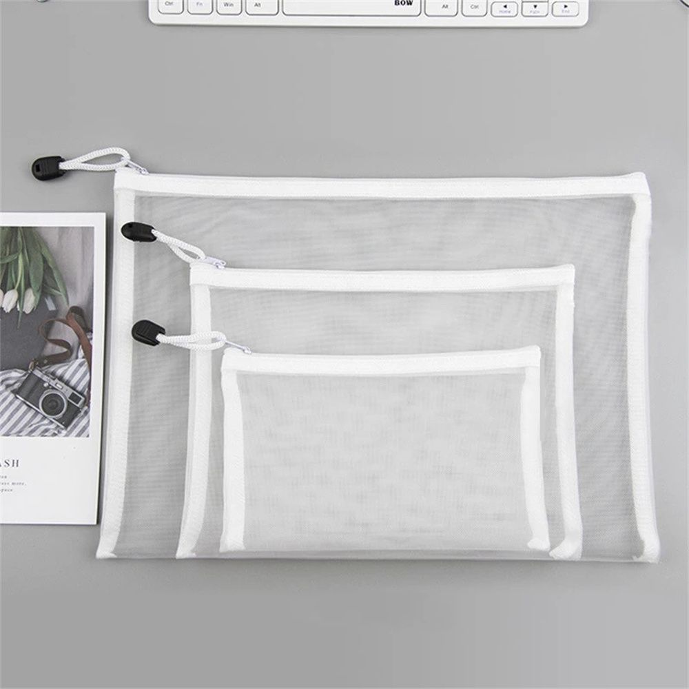Bag Transparent Makeup Pouch Handbags Document Bag Mesh Zipper Case File Folders Zipper Pouch