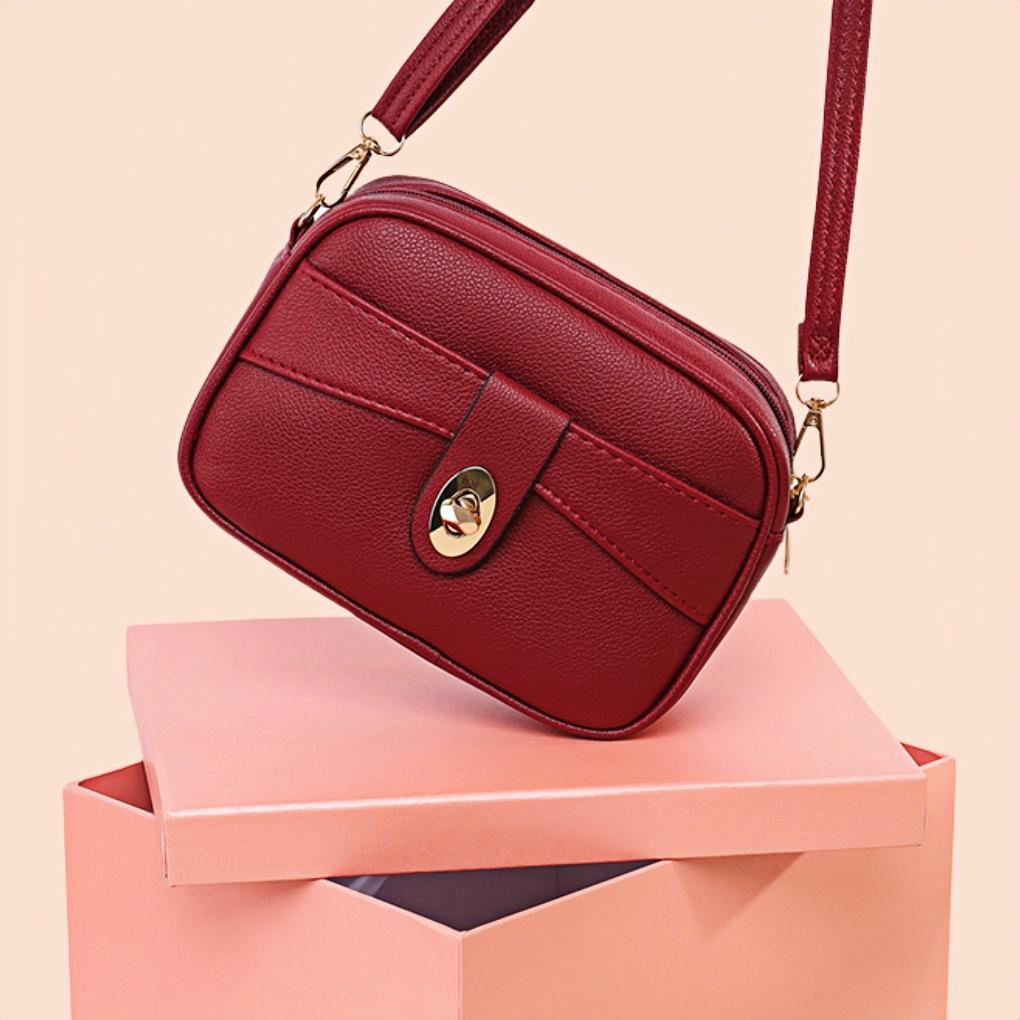 Minimalist Style Crossbody Small Square Bag Solid Color European and American Light Luxury Women's Bag Fashion Postman Bag