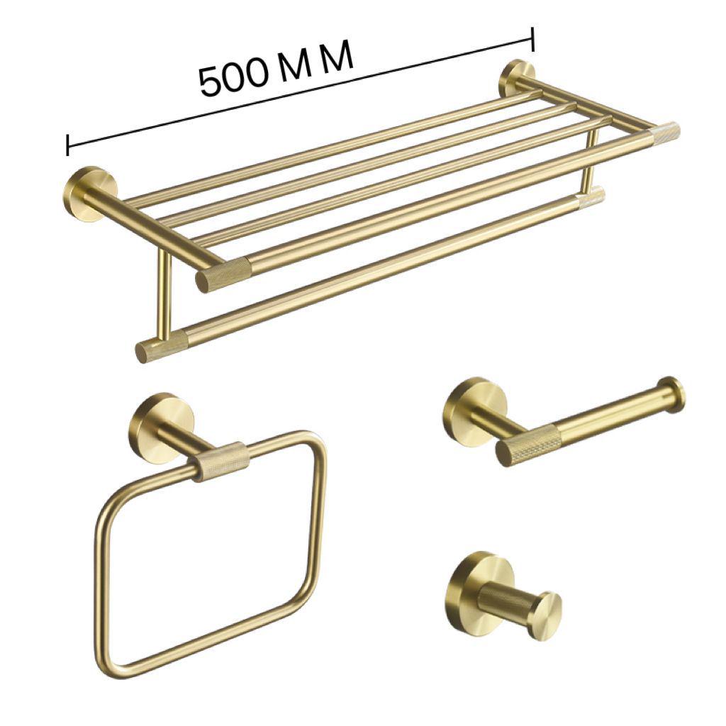 European Luxury Brass Bathroom Set: Knurled Towel Bar, Tissue Holder, Coat Hook, Toilet Brush, Soap Dispenser, Towel Ring.