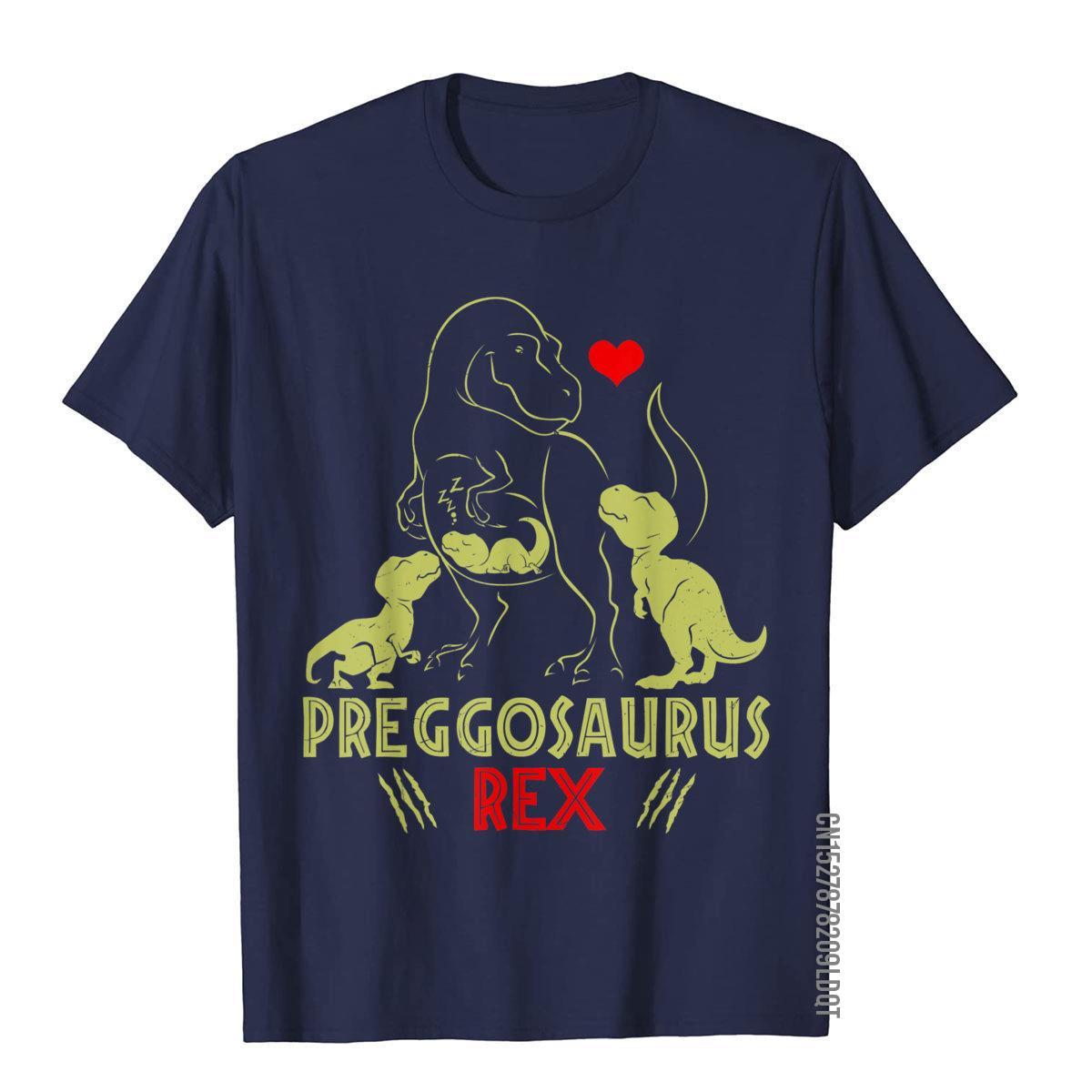 

Mamasaurus Pregosaurus Rex Funny Pregnancy Have Three Kids TShirt Cotton Man T Shirts Custom Tees Company Comfortable S