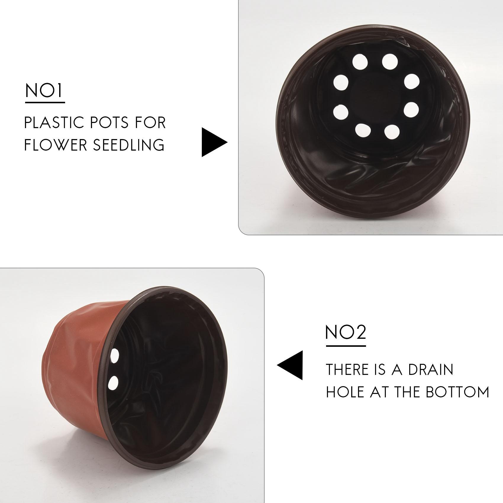 Good-150Pcs 4.72 Inch Plastic Flower Seedlings Nursery Supplies Planter Pot/Pots Containers Seed Starting Pots Planting Pots