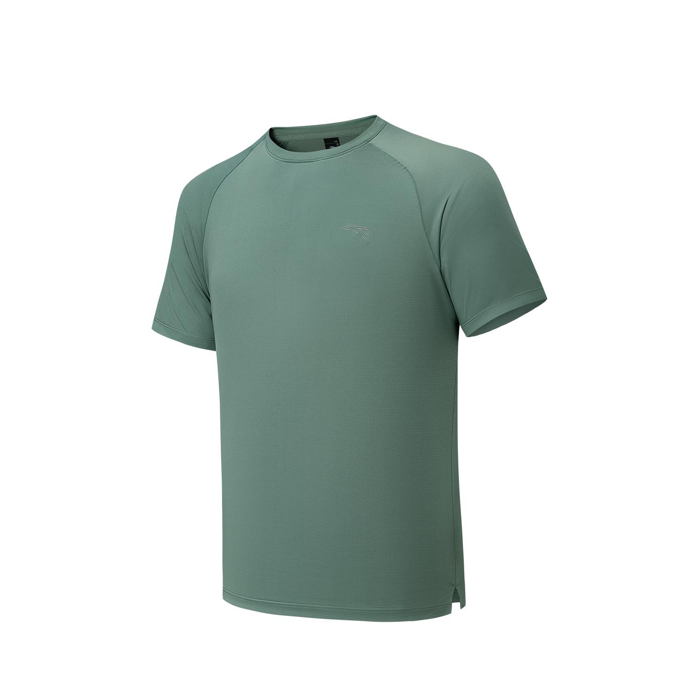 Anta Short Sleeve Knitted T-Shirt Summer 2026 Men tops Hiking-Green 952625115-4 S