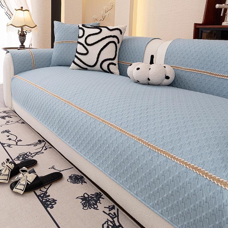 Summer Cool Ice Silk Sofa Cushion Full Cover Summer Sofa Cover 2025 New Non-slip Cushion Living Room Cover Cloth Towel