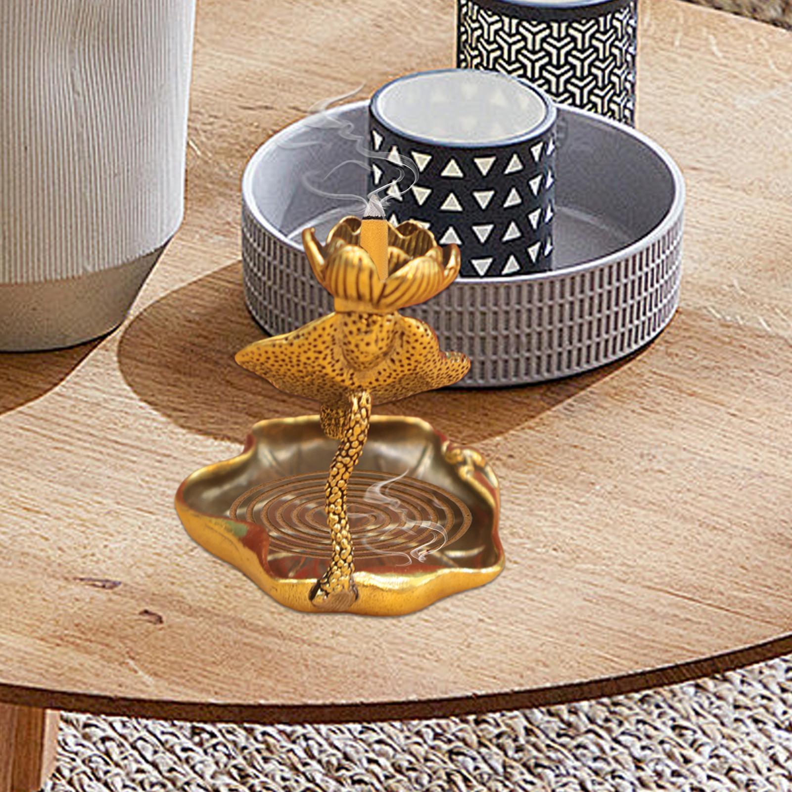 

Waterfall Incense Burner Flower Shape Brass Backflow Incense Burner Decorative Aromatherapy Ornament Aesthetic Home Decoration CHINA