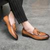 Man Wedding shoes slip on Dress Moccasins Boat Shoes Top Quality Tassel Loafers Men Casual Shoe black Leather Men Shoes