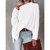 Women's Casual Off-shoulder Batwing Long Sleeve Waffle Knit Pullover Waist Cinching Sweater Top
