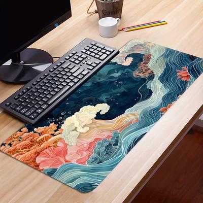 Coral and Sea Design Mouse Pad Large Rubber Antislip PC Desk Accessories Mousepad for Offices and Gamer Keyboard Mats Decor Mat