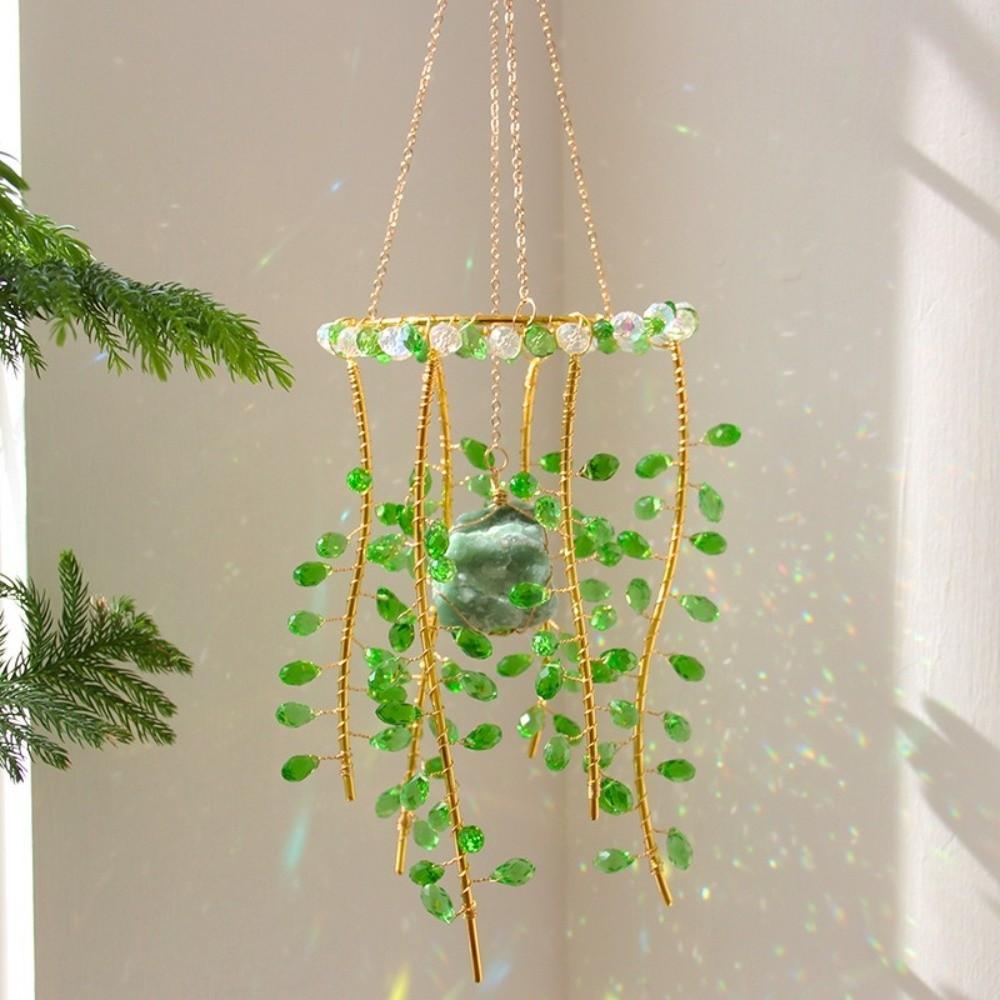 Rainbow Makers Willow Wind Bell Handmade Plant Crystal Decor Funny Sun Catcher Chandelier  Garden