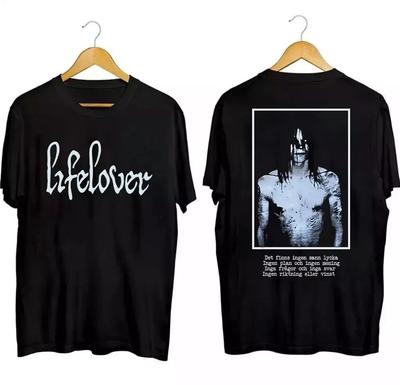T-Shirt Nera Doppia Faccia Collezione Lifelover Band Taglie S-5XL