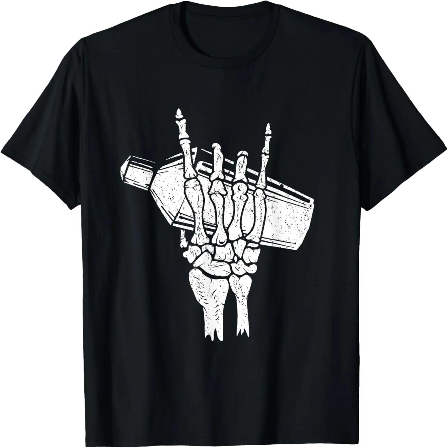 Хэллоуин Бармен Рок На Руке Шейкер Скелет Барменская Футболка S