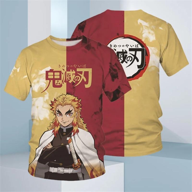 Magliette da Ragazzo per Bambini Anime Demon Slayer Maglietta Cartone Animato Abbigliamento per Bambini Felpa a Maniche Corte Moda Top Abiti Unisex per Bambini