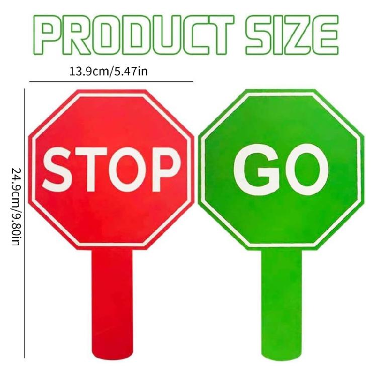 Omkeerbaar Stop en Ga Richtingbord Pak van 10 Handheld Oversteekplaats Bewaker Stopbord voor Bouw Verkeersveiligheid