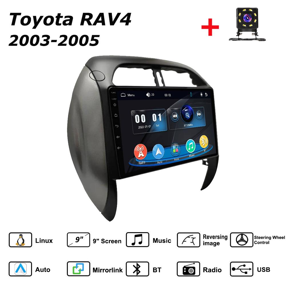 Car Radio Multimedia MP5 Player Head Unit Stereo BT For Toyota RAV4 2003-2005 чёрный