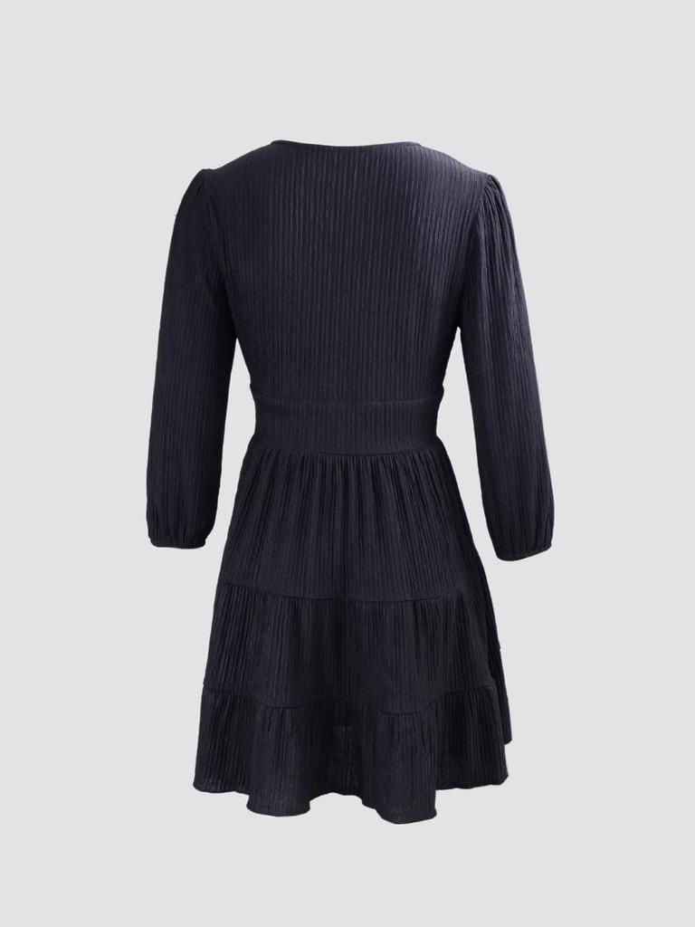 Elegant V-Neck Plain Color Versatile Women's Dress for Street Style