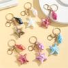 Unique Acrylic Shell Keychain Simulation Conch Starfish Pendant Key Ring Handmade Bag Accessory for Women and Girls
